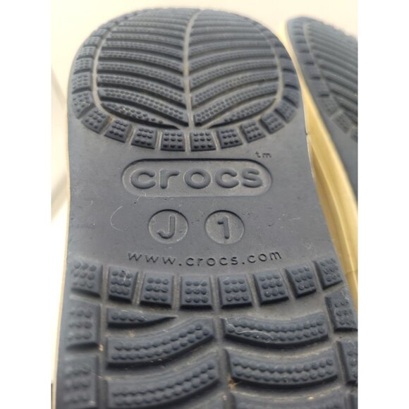 Crocs Navy Blue Bump It Boots Jr Size 1 Pull On Waterproof Rainboot - Picture 12 of 12